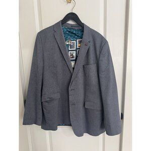 Ted Baker London Mens Blazer Size 7 Blue Geometric Pattern 100% Cotton
